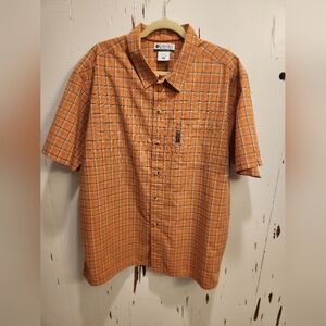 Columbia Men's Orange Plaid Shirt
